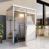 Abri de jardin modulaire isolé 2x1m blanc - plancher inclus - Everbox Ma boutique
